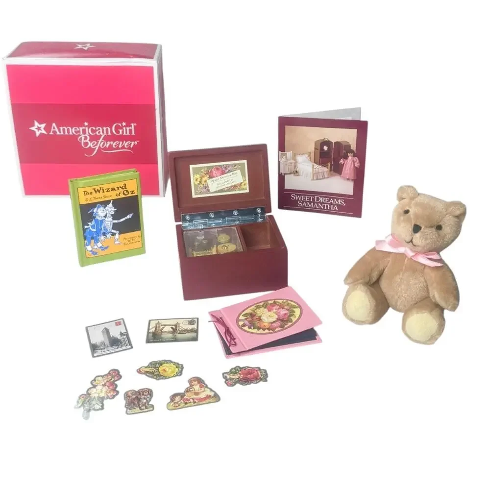 American Girl Samantha Bedtime Accessories Music Box Bear Wizard Oz Book Album